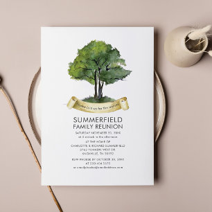 Invitation Ruban d'arbre de réunion de famille Typographie aq