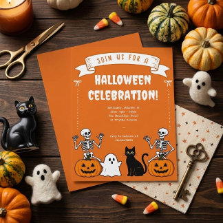 Invitation Ruban de bannière de célébration de Halloween rétr