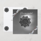 Invitation ruban de l'événement magique blanc champagne (Devant / Derrière)