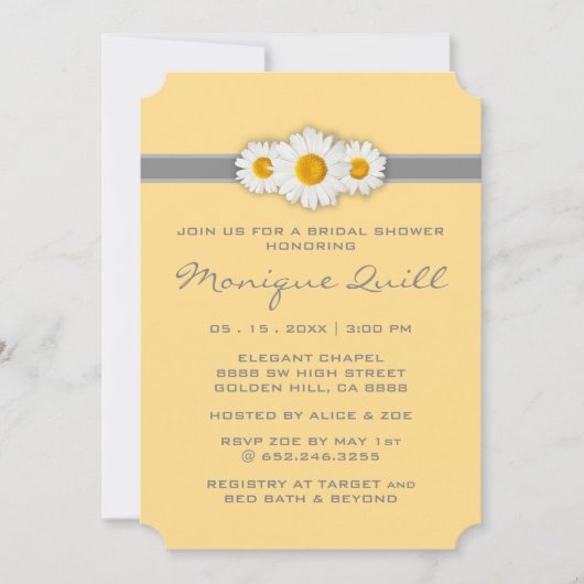 Invitation Ruban de marmite - Fête des mariées gris et blanc  (Devant)