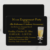 Invitation Ruban de pêche de pain grillé de Champagne de (Devant / Derrière)