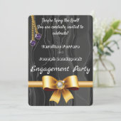 Invitation Ruban de perle d'or, Chaîne de pierres de coeur su (Debout devant)