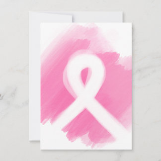 Invitation Ruban de sensibilisation au cancer du sein aquarel