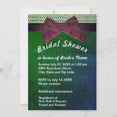 Invitation Ruban, dentelle, Fête des mariées Burlap Vert & Bl (Devant)