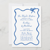 Invitation Ruban Dessiné À La Main Bleu Français La Nuit Avan (Devant)