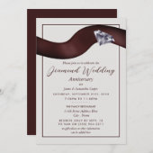 Invitation Ruban Diamant, 60 ans de mariage (Devant / Derrière)