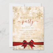 Invitation Ruban d'or officiel Entreprise Fête Rouge (Devant)