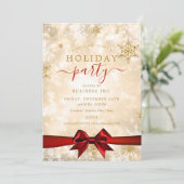 Invitation Ruban d'or officiel Entreprise Fête Rouge (Debout devant)