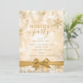 Invitation Ruban d'or officiel Parti de vacances d'entreprise (Debout devant)