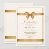 Invitation Ruban Doré (Devant / Derrière)