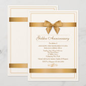Invitation Ruban Doré (Devant / Derrière)