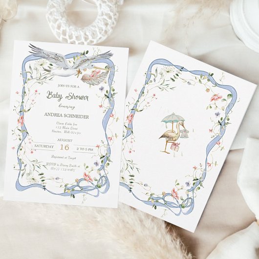 Invitation Ruban et Baby shower de la cale