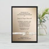 Invitation Ruban Faux Élégant Anniversaire de Mariage en Or (Debout devant)