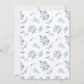 Invitation Ruban floral bleu foncé élégant douche nuptiale (Dos)