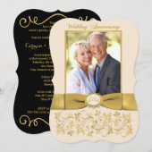 INVITATION RUBAN IMPRIMÉ 50e Anniversaire 2 (Devant / Derrière)