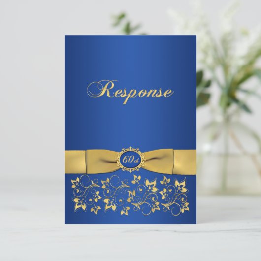 Invitation RUBAN IMPRIMÉ Forme Fantaisie 60e Anniversaire RSV (Debout devant)