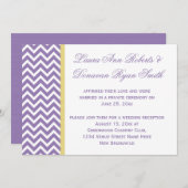 Invitation Ruban Jaune Chevron Blanc Violet Réception uniquem (Devant / Derrière)