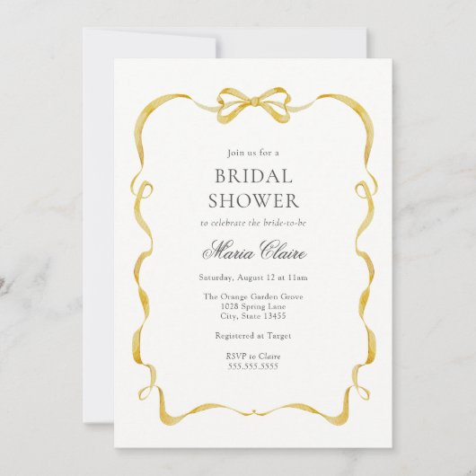 Invitation Ruban jaune et Fête des mariées des vaches (Devant)