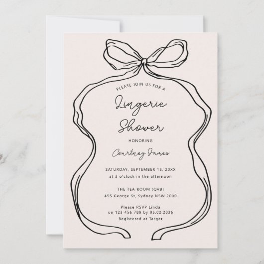 Invitation Ruban lunaire à main tiré (Devant)