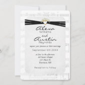 Invitation Ruban Mariage Noir Sur Musique (Devant)