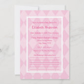 Invitation Ruban mignon de rose de baby shower d'empreintes (Dos)