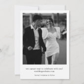 Invitation Ruban noir Bow Enregistrer le Mariage date (Dos)