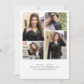 Invitation Ruban noir branché 4 PHOTO Fête de graduation (Dos)