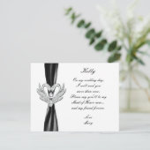 Invitation Ruban noir Cygnes argentés Demoiselle d'honneur Ca (Debout devant)