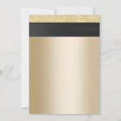 Invitation Ruban noir élégant or 50e anniversaire de mariage (Dos)