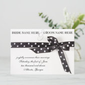 Invitation Ruban noir et blanc (Debout devant)