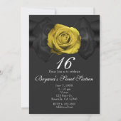 Invitation Ruban noir et rose jaune n'importe quelle invitati (Devant)