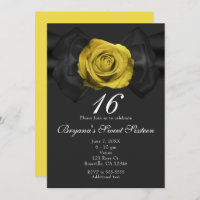 Ruban noir et rose jaune n'importe quelle invitati