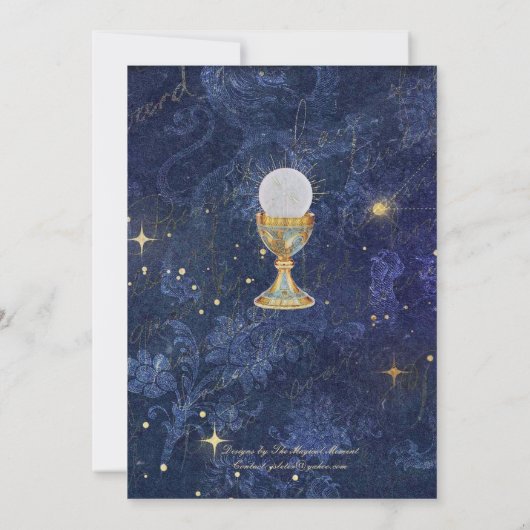 Invitation Ruban Or Avec Chalice Eucharistie (Dos)