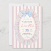 Invitation Ruban pastel doux bleu rose (Devant)