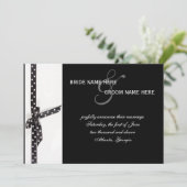 Invitation Ruban point Polka noir et blanc (Debout devant)