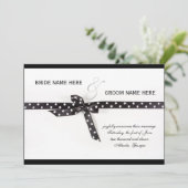 Invitation Ruban point Polka noir et blanc (Debout devant)