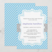 Invitation Ruban pois de bébé de sexe féminin (Devant / Derrière)