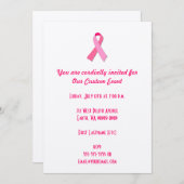 Invitation Ruban rose (Devant / Derrière)