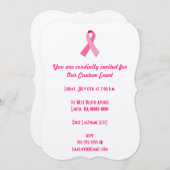 Invitation Ruban rose (Devant / Derrière)