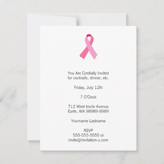 Invitation Ruban rose (Devant)