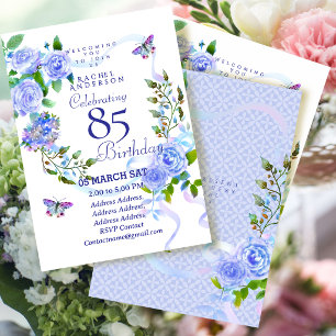 Invitation Ruban Rose Bleue 85e Anniversaire