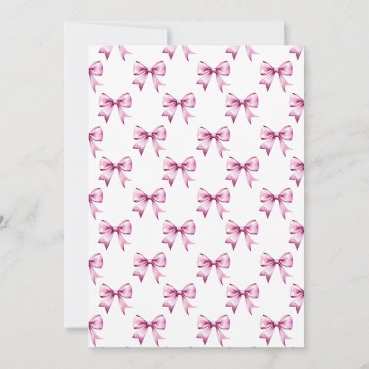 Invitation Ruban rose Bow Baby shower (Dos)