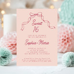 Invitation Ruban rose Bow Moderne Sweet 16 Anniversaire<br><div class="desc">Célébrez un jalon dans le style avec le ruban rose Bow Modern Sweet 16 Anniversaire Modèle d'invitation! Avec un design chic, un arc rose délicat et une typographie moderne, cette invitation personnalisable donne le ton parfait pour une fête Sweet 16 sophistiquée et amusante. Personnalisez-le facilement avec vos détails de l'événement...</div>