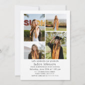 Invitation Ruban rose branché 5 PHOTO de la soirée de graduat (Dos)