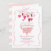 Invitation Ruban rose Favori Thing Galentine's Party (Devant / Derrière)
