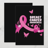 Invitation Ruban rose Femmes Cancer Cancer Sensibilisation au (Devant / Derrière)