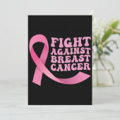 Invitation Ruban rose Femmes Sensibilisation au cancer Cancer (Debout devant)