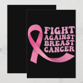 Invitation Ruban rose Femmes Sensibilisation au cancer Cancer (Devant / Derrière)