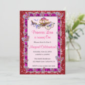 Invitation Ruban rose Parties scintillant rouge Royal Princes (Debout devant)