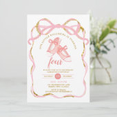 Invitation Ruban rose Tutu Ballerina (Debout devant)